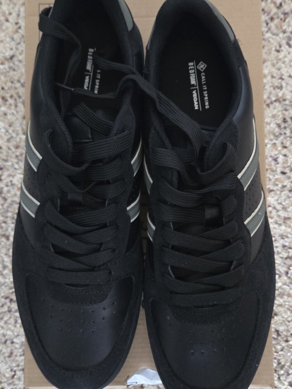 Call It Spring Black Vegan Sneakers Men’s 12 — New in Box